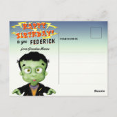 Frankenstein Monster Funny Kids Birthday Briefkaart (Achterkant)
