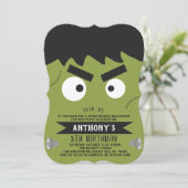 Frankenstein Monster Halloween Any Age Birthday Kaart (Staand voorkant)