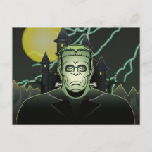 Frankenstein Monster Halloween Castle Lightning