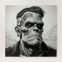 Frankenstein Monster Lijn Tekening Puzzel