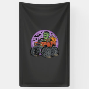 Frankenstein Monster Truck Halloween Grafisch Ontw Spandoek