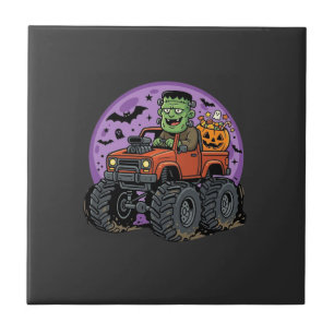 Frankenstein Monster Truck Halloween Grafisch Ontw Tegeltje