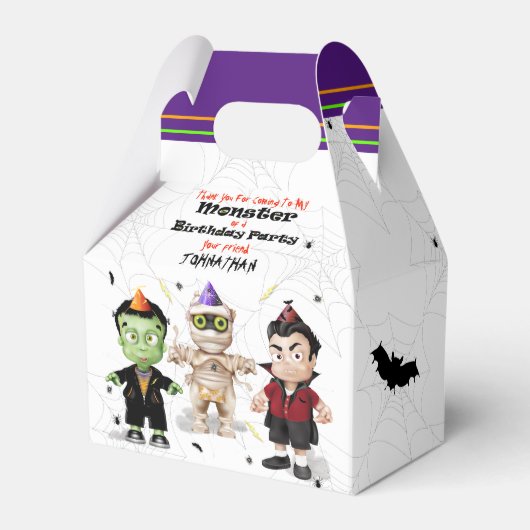 Frankenstein Mummy Dracula Halloween Birthday Bedankdoosjes (Voorkant Zijde)