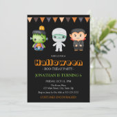 Frankenstein Mummy Vampire Halloween Verjaardag Kaart (Staand voorkant)