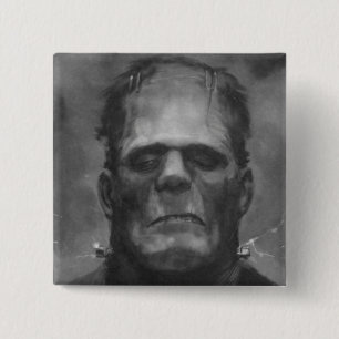 Frankenstein Pin/Button Vierkante Button 5,1 Cm