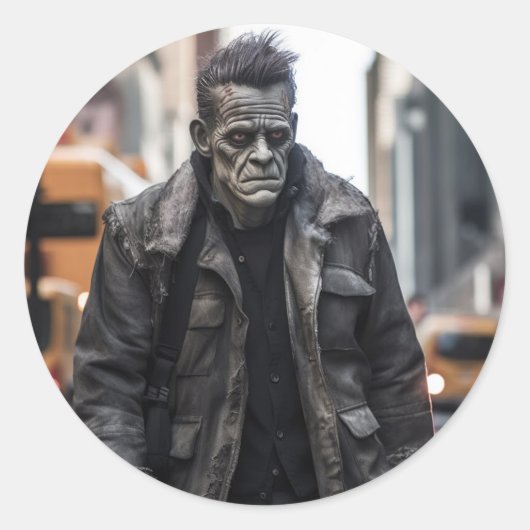 Frankenstein Ronde Sticker (Voorkant)