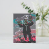 frankenstein schepsel in storm briefkaart (Staand voorkant)