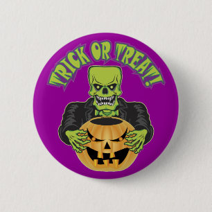 Frankenstein Skull Ronde Button 5,7 Cm