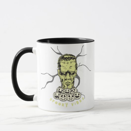 Frankenstein Vibes Éffrayantes Halloween Mug (Gauche)