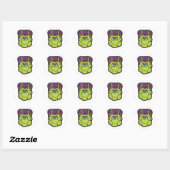frankenstein ziet cartoon ronde sticker (Vel)
