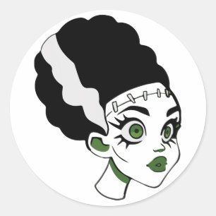 Frankenstein's Bride Monster Halloween Kostuum 1 Ronde Sticker