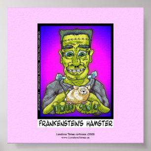 Frankensteins Hamster Grappige Cartoon Poster