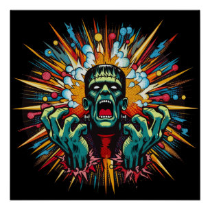 Frankenstein's Melt Down Glossy Poster Perfect Poster