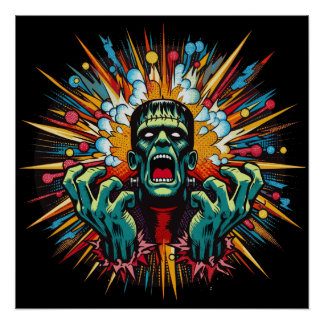 Frankenstein's Melt Down Glossy Poster Perfect Poster
