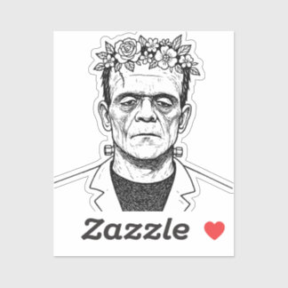 FRankenstien met een bloemenkrans Sticker