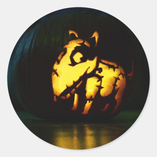 Frankenweenie pumpkin ronde sticker (Voorkant)