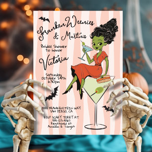 FrankenWeenies & Martinis Halloween Bruidsfeestje Kaart