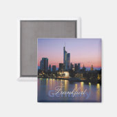 Frankfort Allemagne Nightime Photo Souvenir Magnet (Recto/Verso)