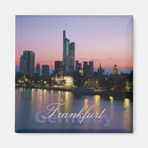 Frankfort Allemagne Nightime Photo Souvenir Magnet