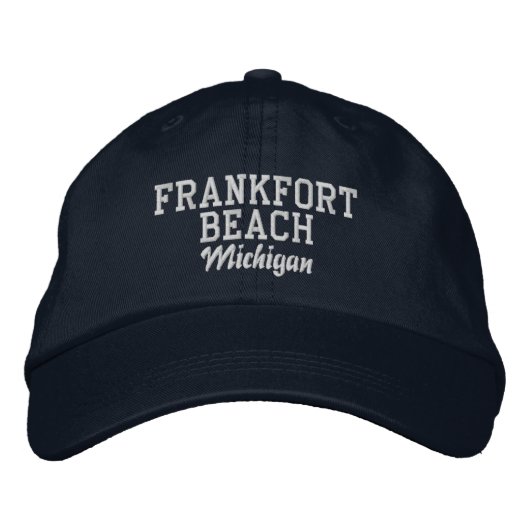 Frankfort Beach Michigan Embroidered Baseball Hat Geborduurde Pet (Voorkant)