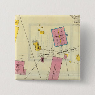 Frankfort, Kentucky 6 Vierkante Button 5,1 Cm