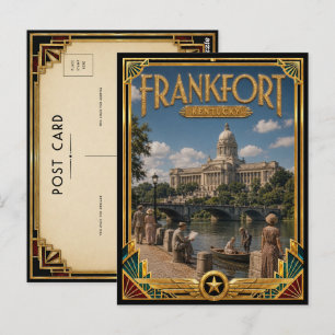 Frankfort Kentucky Vintage Art Deco Gouden Tijdper Briefkaart