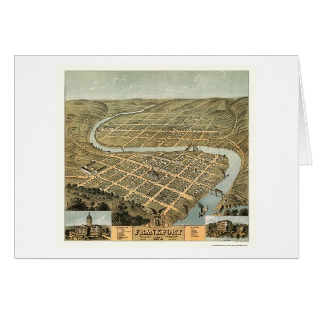 Frankfort, KY Panoramic Map - 1871 (Voorkant Horizontaal)