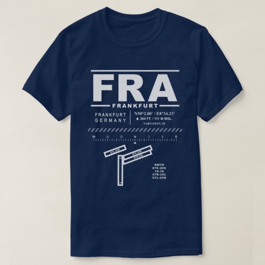 Frankfurt Airport FRA T-shirt (Design voorkant)