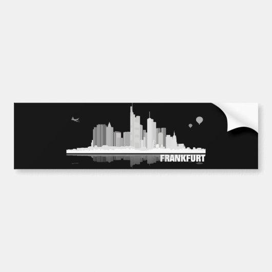 Frankfurt City Skyline Autoaufkleber / Aufkleber Bumpersticker (Voorkant)