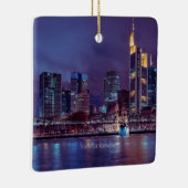 Frankfurt Duitsland bij nacht Keramisch Ornament (Rechts)