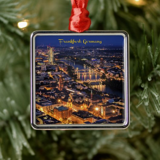 Frankfurt, Duitsland bij Twilight Metalen Ornament (Boom)