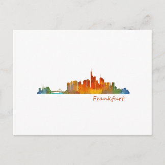 Frankfurt Duitsland City Waterverf Skyline Hq v1 Briefkaart