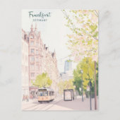 Frankfurt Duitsland Gouache Kunstillustratie Reize Briefkaart (Voorkant)