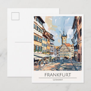 Frankfurt Duitsland Kunst Illustratie Reizen Briefkaart