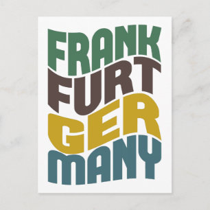 Frankfurt Duitsland Retro Wave Briefkaart