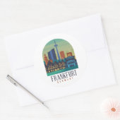Frankfurt Duitsland Skyline Architectuur Ronde Sticker (Envelop)