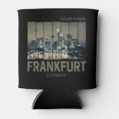 Frankfurt Duitsland Skyline Retro Souvenir Blikjeskoeler (Voorkant)