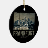 Frankfurt Duitsland Skyline Retro  Souvenir Keramisch Ornament (Rechts)