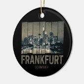 Frankfurt Duitsland Skyline Retro  Souvenir Keramisch Ornament (Links)