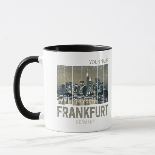 Frankfurt Duitsland Skyline Retro  Souvenir Mok (Links)
