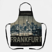 Frankfurt Duitsland Skyline Retro Souvenir Schort (Voorkant)