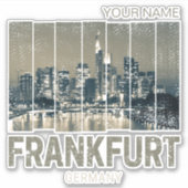 Frankfurt Duitsland Skyline Retro  Souvenir Sticker (Voorkant)