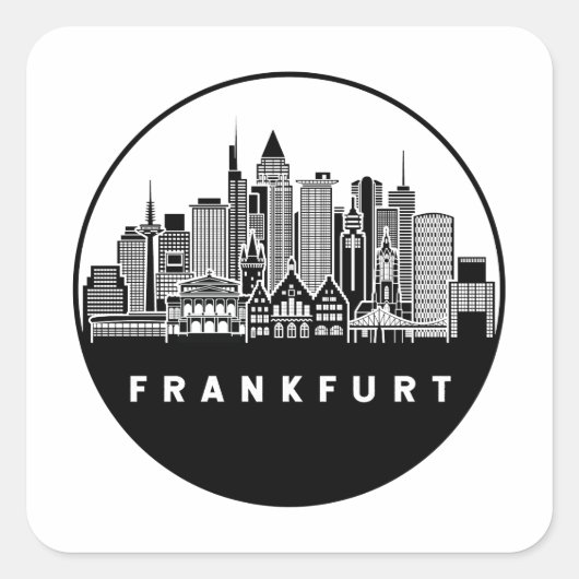 Frankfurt Duitsland Skyline Vierkante Sticker (Voorkant)