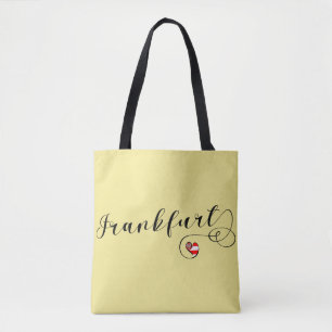 Frankfurt Heart Flag, Hessen, Duitsland Tote Bag