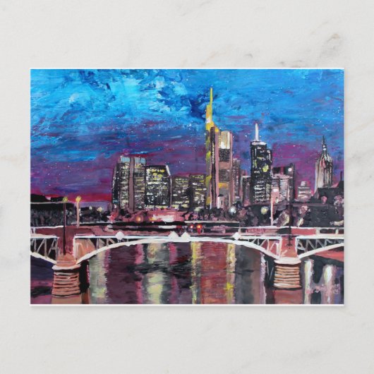 Frankfurt - Main Duitsland - Mainhattan Skyline Briefkaart (Voorkant)
