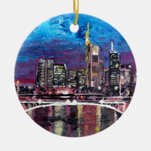 Frankfurt - Main Duitsland - Mainhattan Skyline Keramisch Ornament