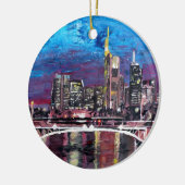 Frankfurt - Main Duitsland - Mainhattan Skyline Keramisch Ornament (Links)