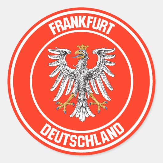 Frankfurt Round Emblem Ronde Sticker (Voorkant)