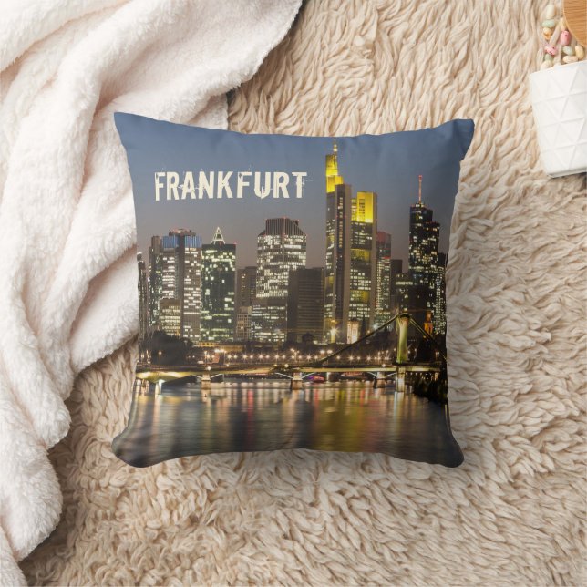 Frankfurt Skyline Duitsland  Souvenir cadeau Kussen (Deken)