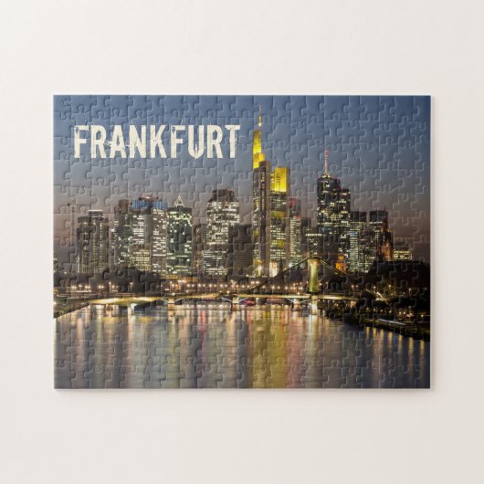 Frankfurt Skyline Duitsland Souvenir cadeau Legpuzzel (Horizontaal)
